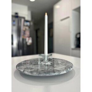 Vintage MCM Aseda Sweden Glass Cube Candle Holder Bo Borgstrom Design